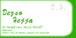 dezso hejja business card